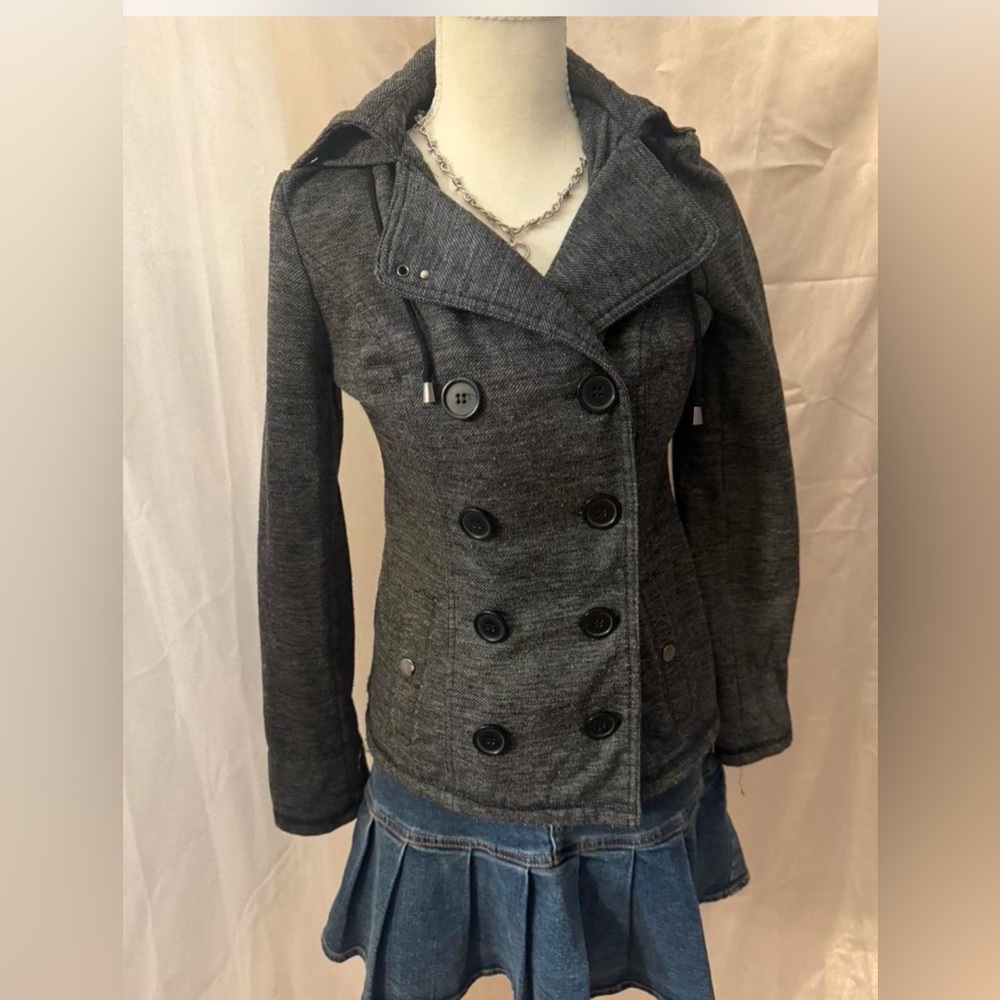 Wet Seal Heather Gray Double-Breasted Pea Coat
